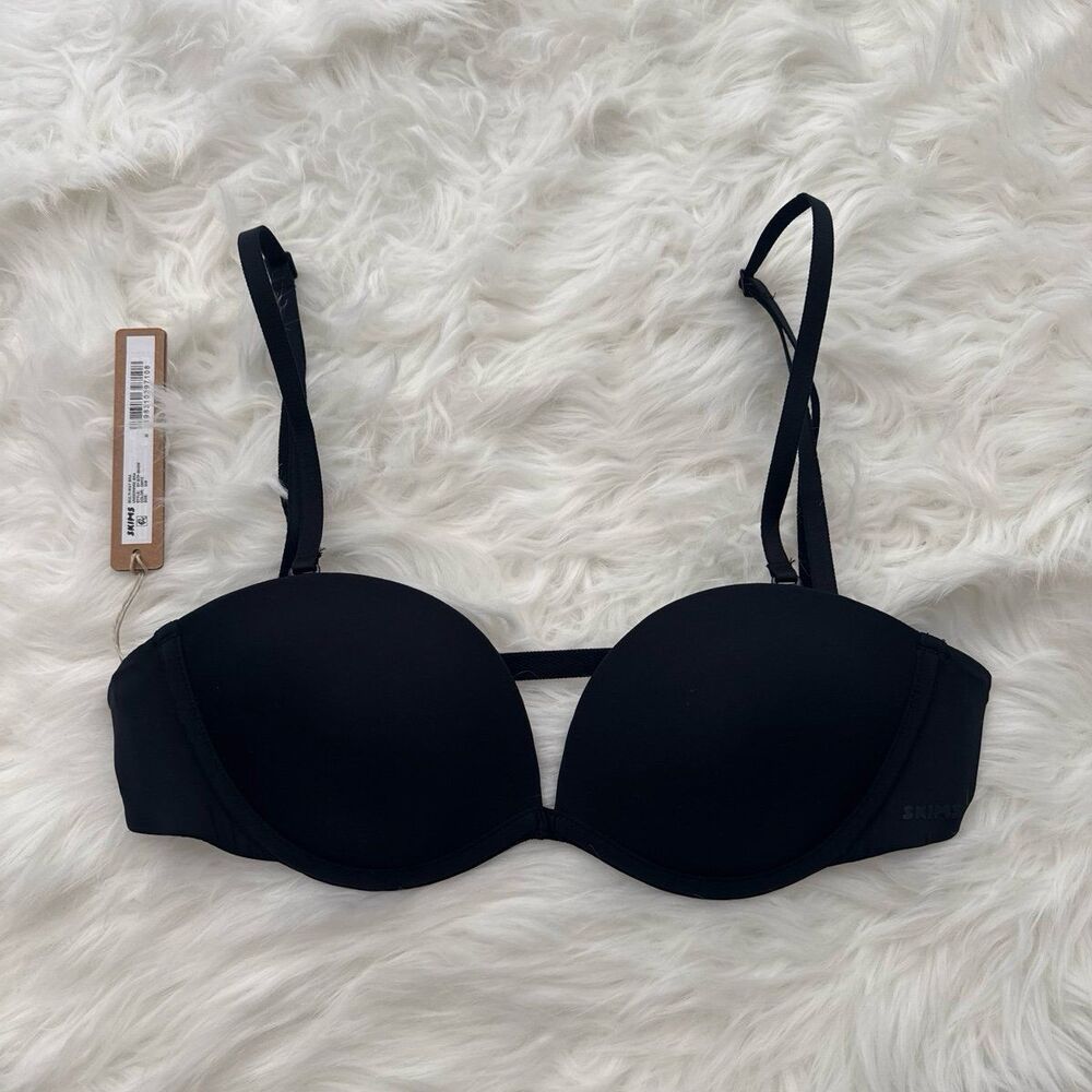 SKIMS Black Push-Up Strap Bra